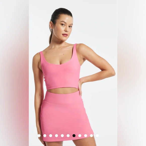 NEW All Access Carnation Pink Set: Center Stage Skort + V-Neck Tempo Crop Bra - Picture 6 of 16